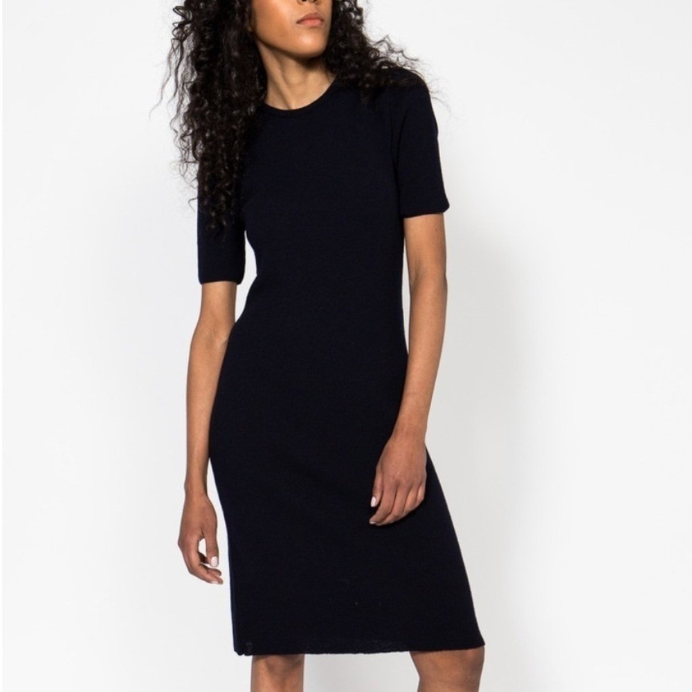 Norse Projects Gyda Merino‎ Wool Knit Dress Size Small Navy Minimalist Workwear
